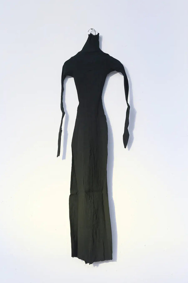 Marc Le Bihan 21915 Silk Shrinkage Stretch One-Piece Dress Collection French High-Level Handmade MLB-21915-HEI Black PMLB4